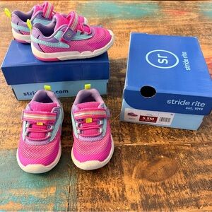 Stride Rite Girls Pink, Purple & Aqua Light-Up Sneakers
